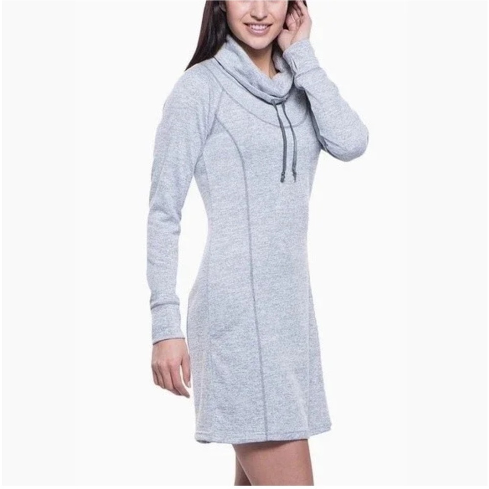 Kuhl Lea Haethered Gray Cowl Neck Sweater Dress Size XS